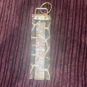 Frayed Rhinestone Wristlet Keychain